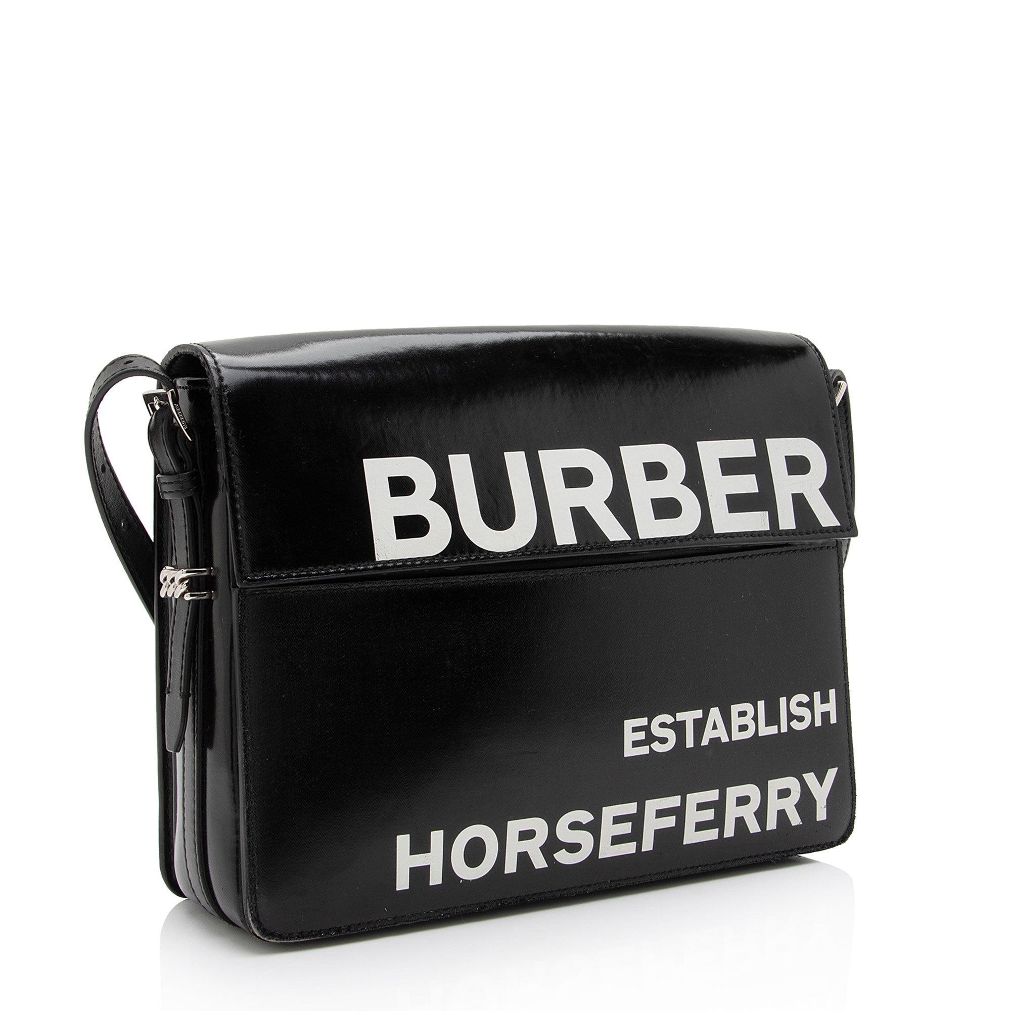Burberry Coated Canvas Horseferry Print Grace Large Flap Shoulder Bag (SHF-8i3NQl)