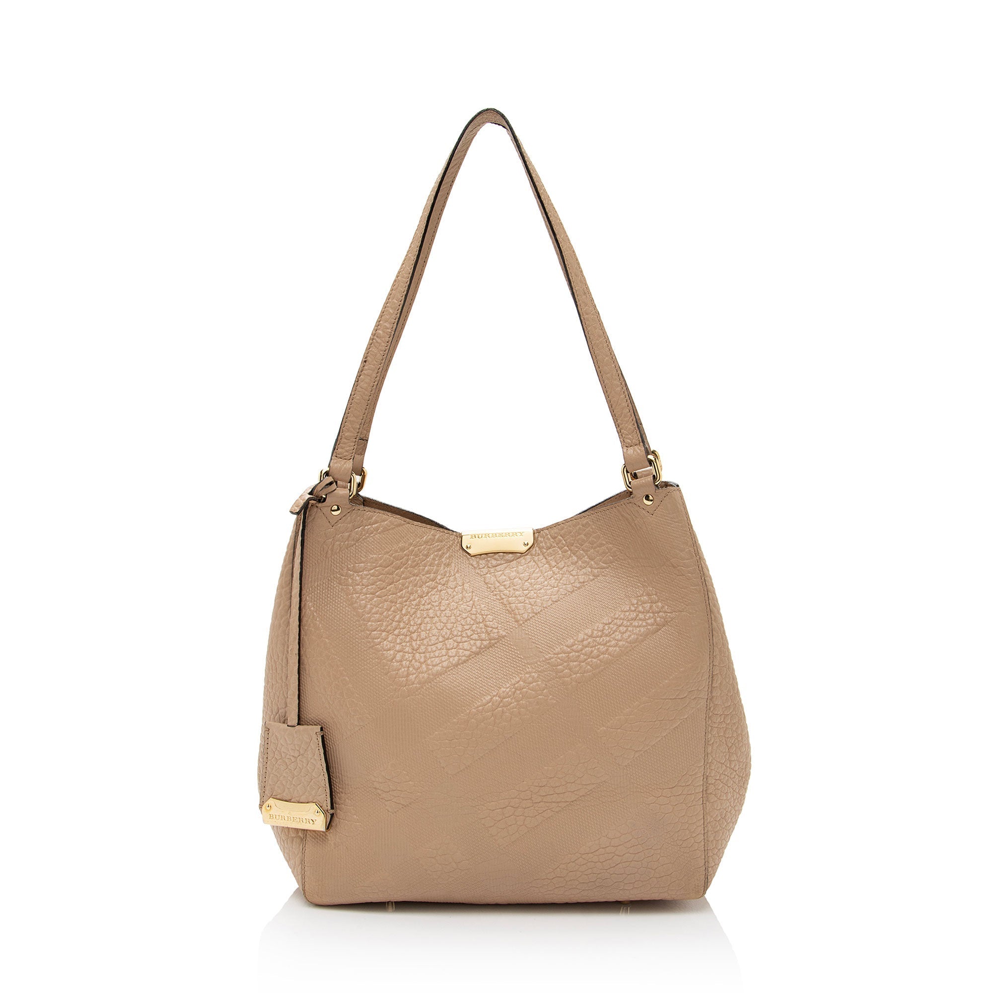 Burberry Embossed Check Leather Canterbury Small Tote (SHF-HNgQeT)