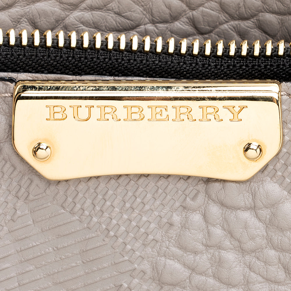 Burberry Embossed Check Leather Dewsbury Tote (SHF-19269)
