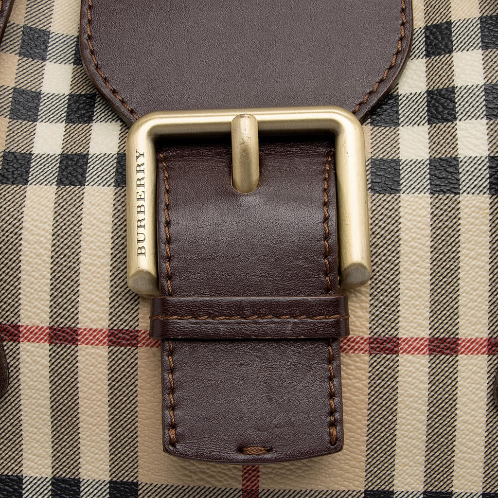 Burberry Haymarket Check Buckle Satchel (SHF-zrbH5J)