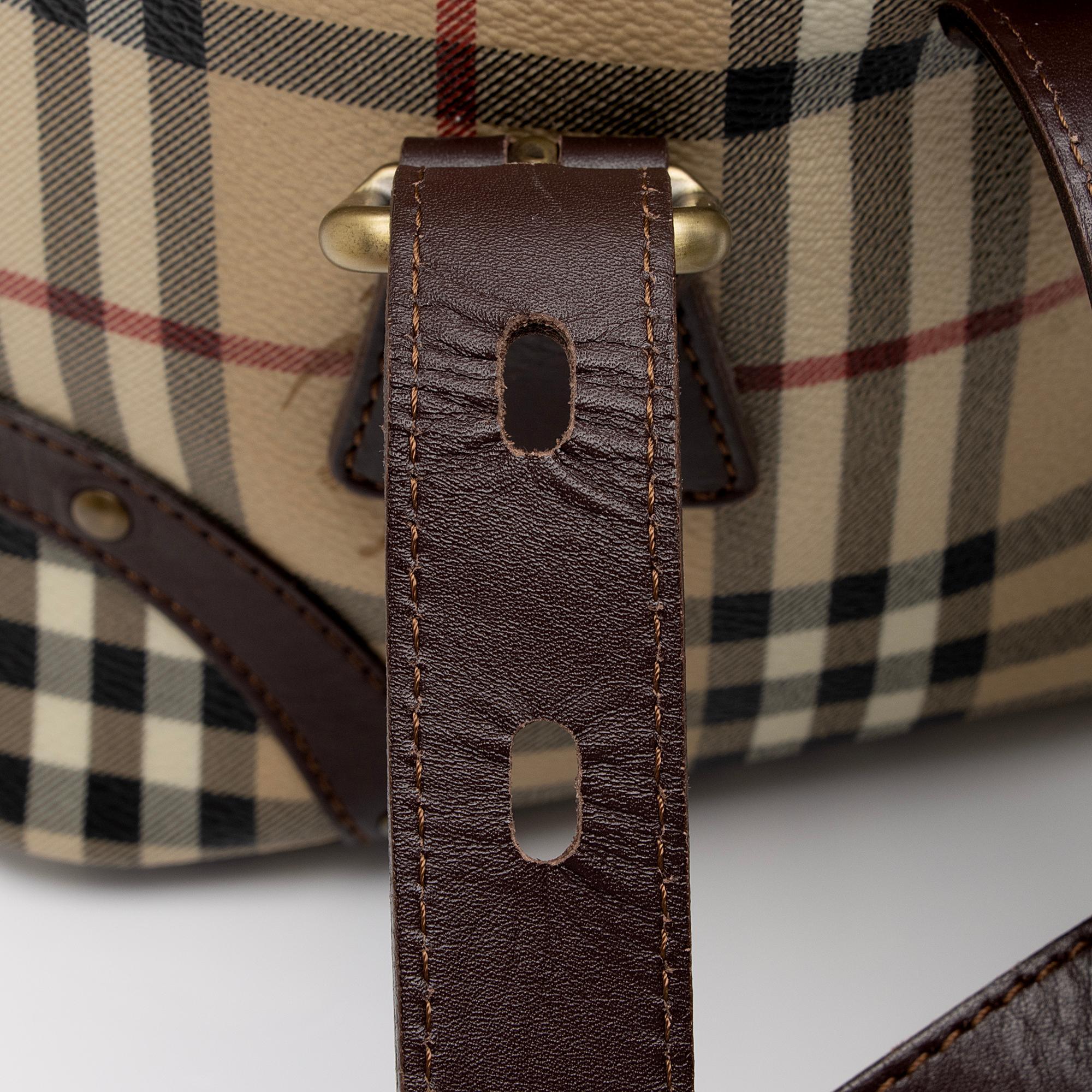 Burberry Haymarket Check Buckle Satchel (SHF-zrbH5J)