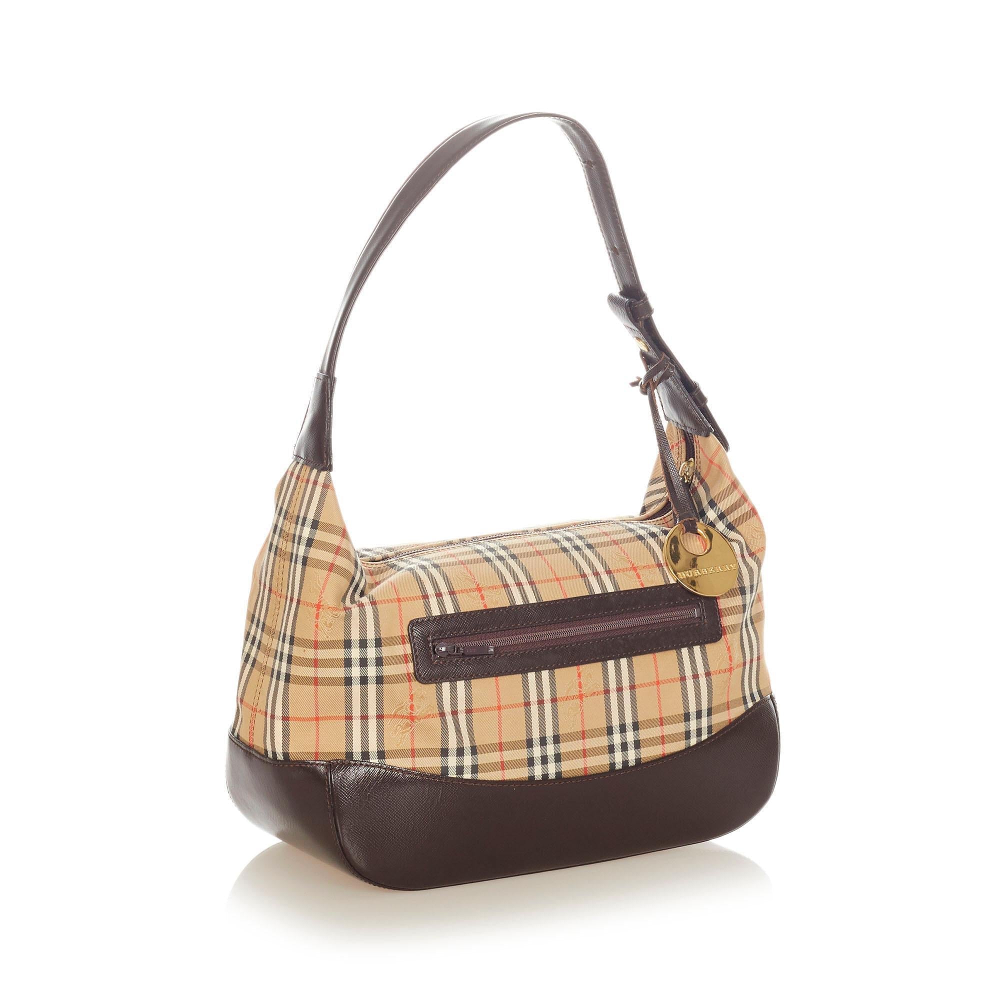 Burberry Haymarket Check Canvas Shoulder Bag (SHG-20826)