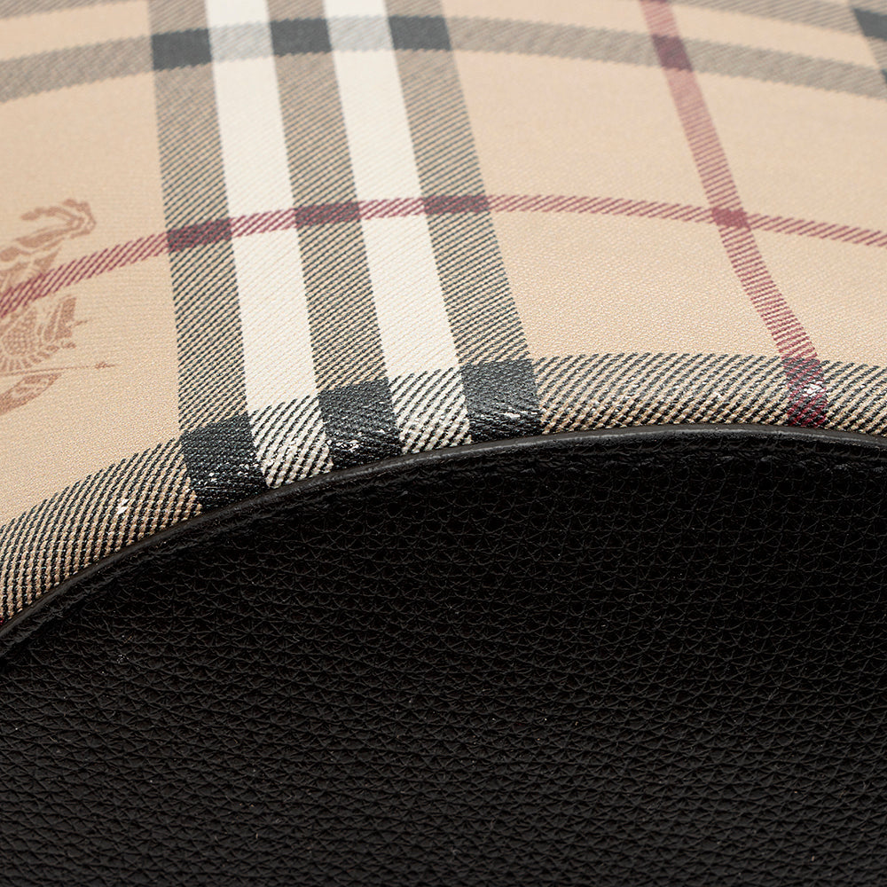 Burberry Haymarket Check Lorne Bucket Bag (SHF-21948)