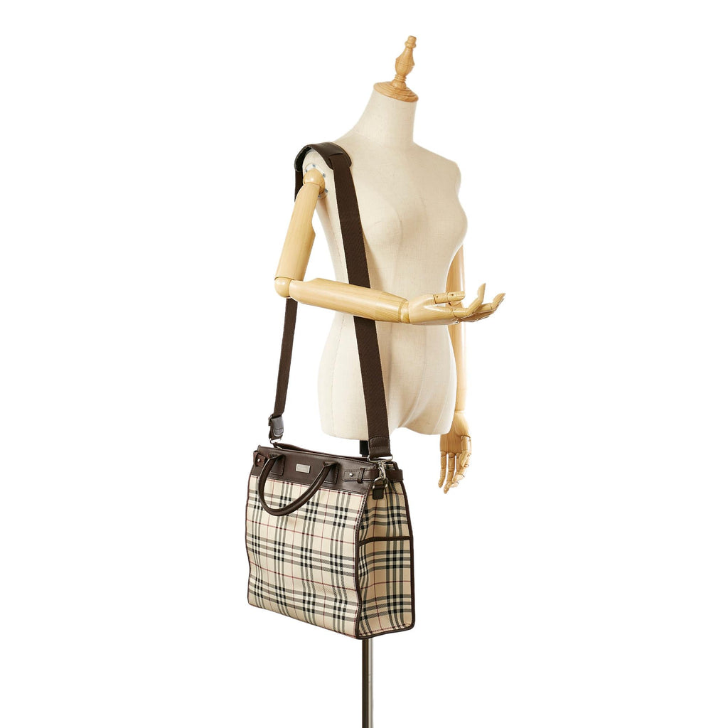 Burberry House Check Canvas Satchel (SHG-22096)