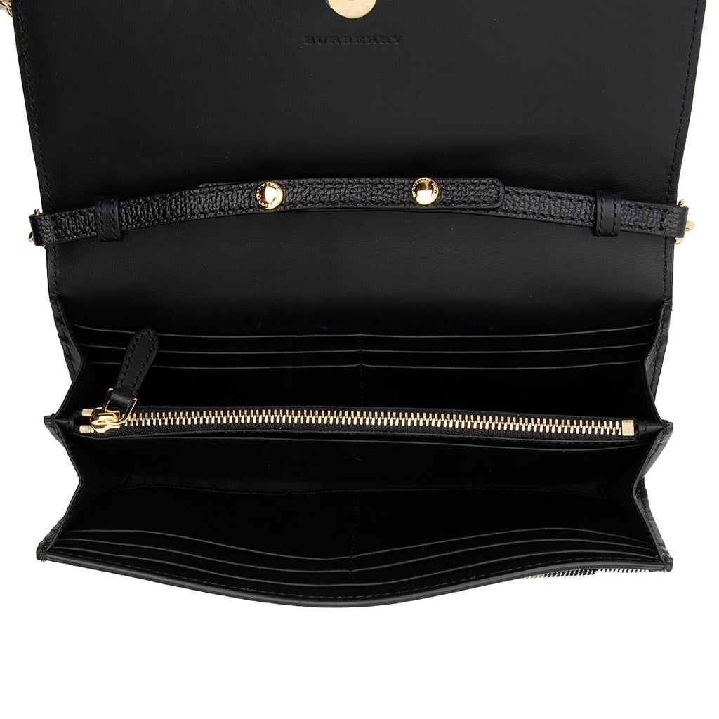 Burberry House Check Henley Chain Wallet (SHF-8PkzNG)