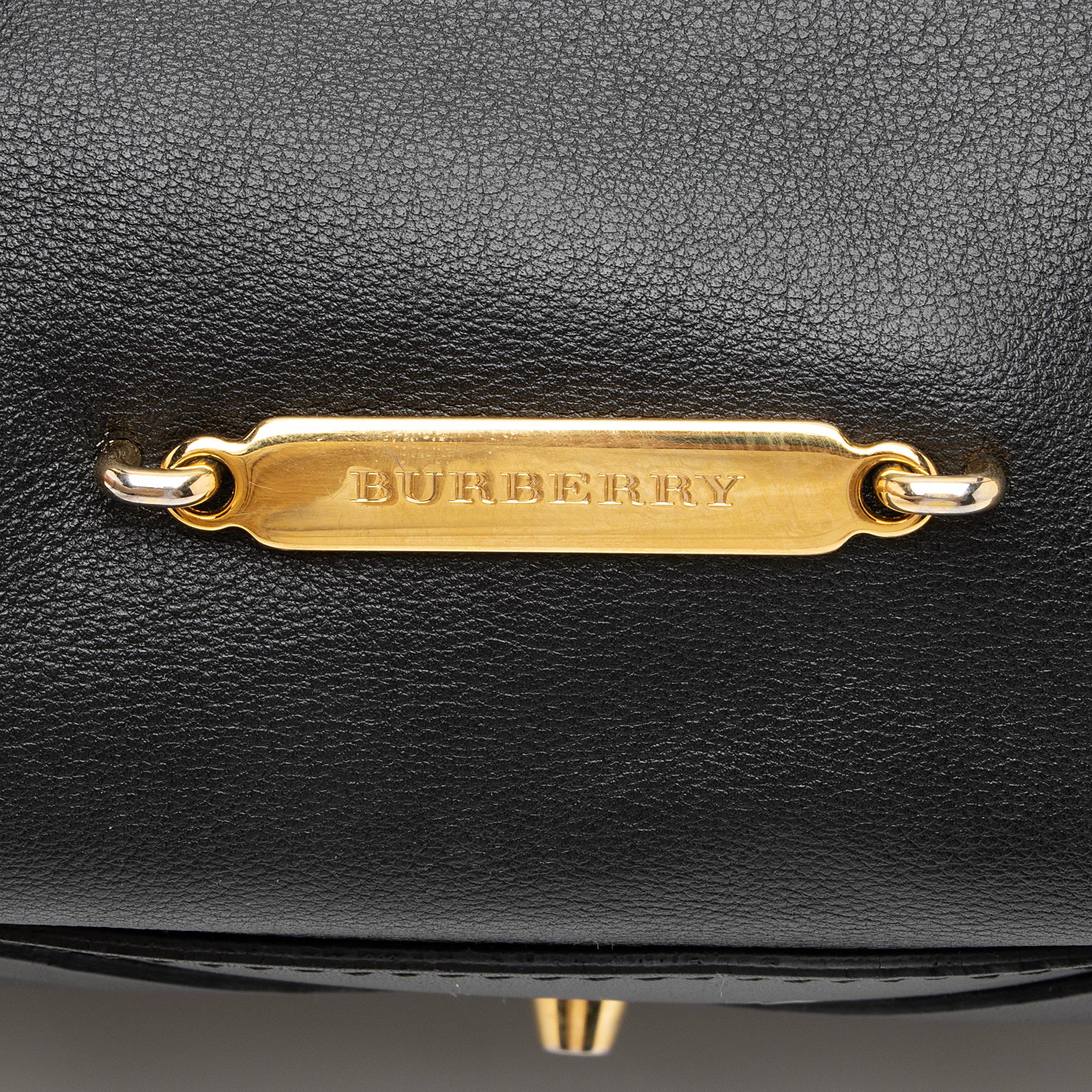 Burberry House Check Lambskin Bridle Salisbury Small Tote (SHF-mVCDxh)