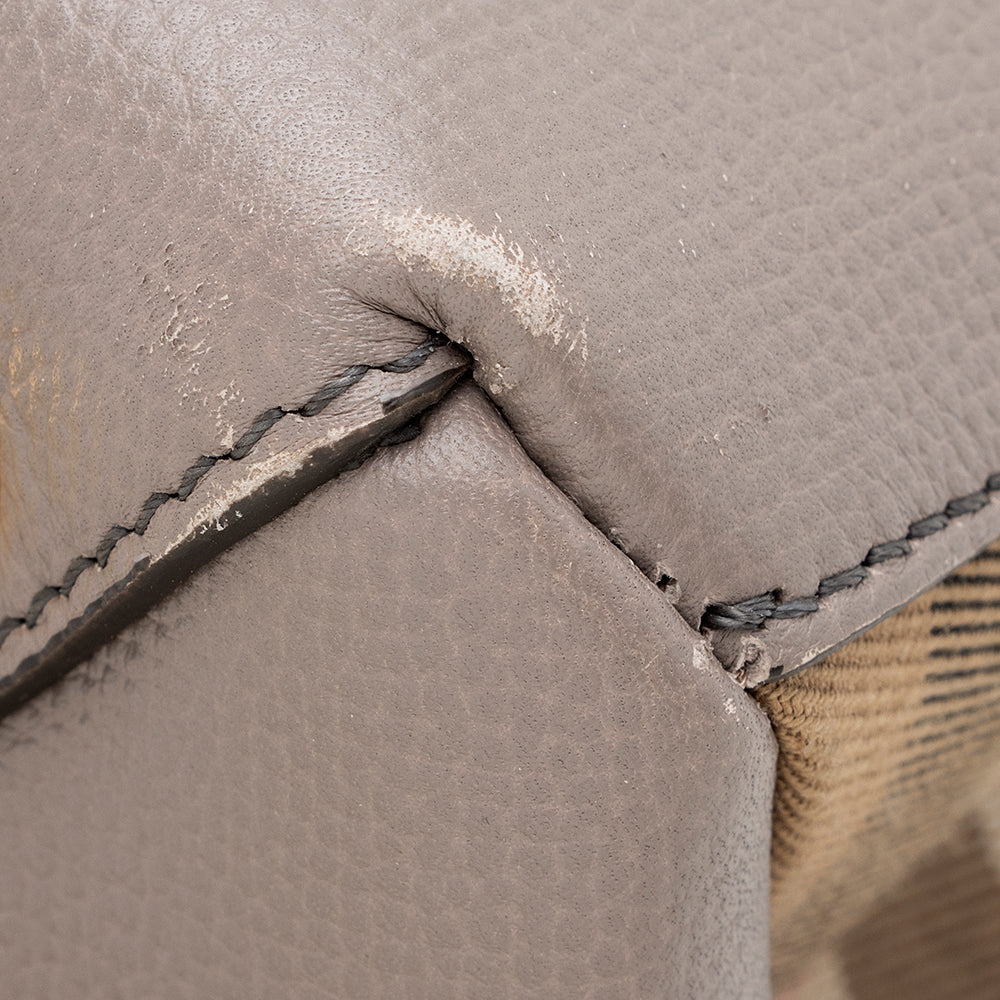Burberry House Check Leather Banner Medium Tote (SHF-20853)