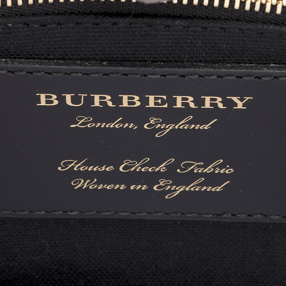 Burberry House Check Leather Banner Medium Tote (SHF-20853)