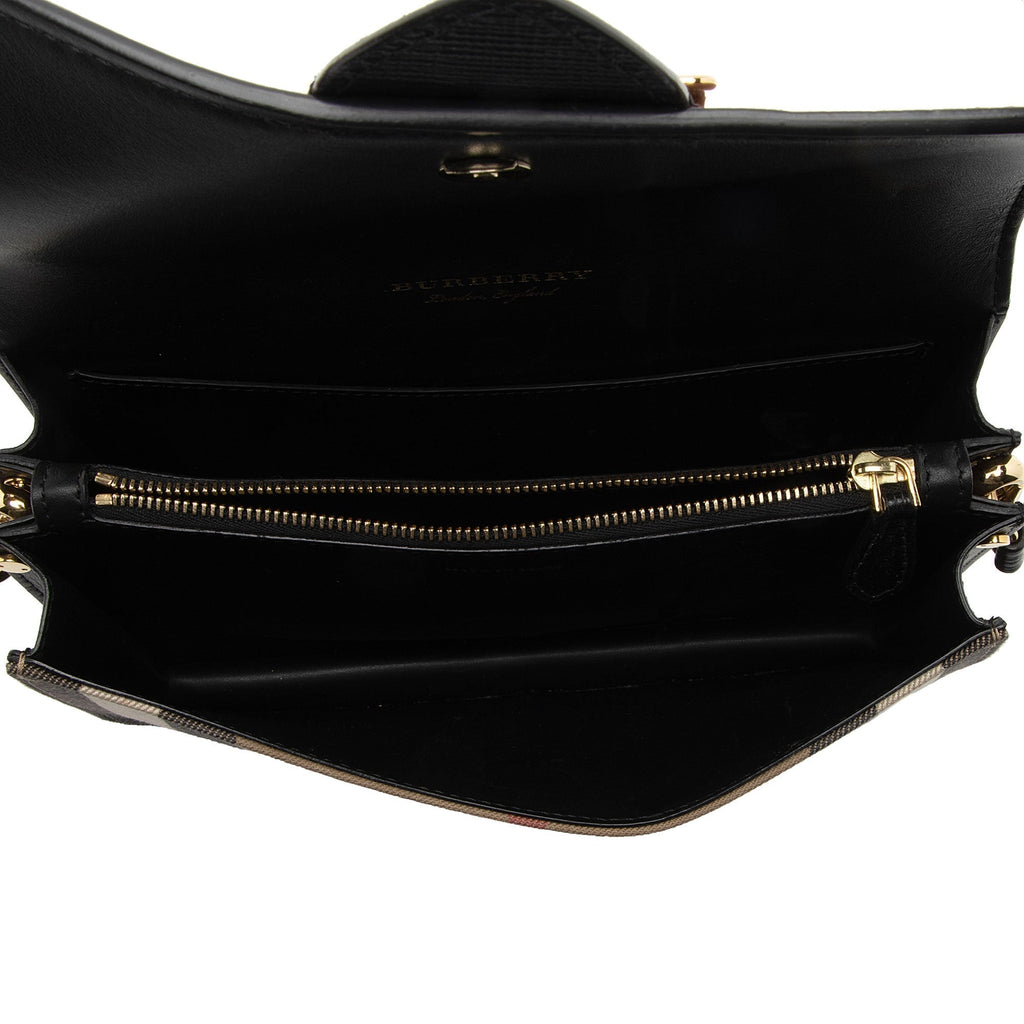 Burberry House Check Madison Buckle Small Shoulder Bag (SHF-x0DUJG)