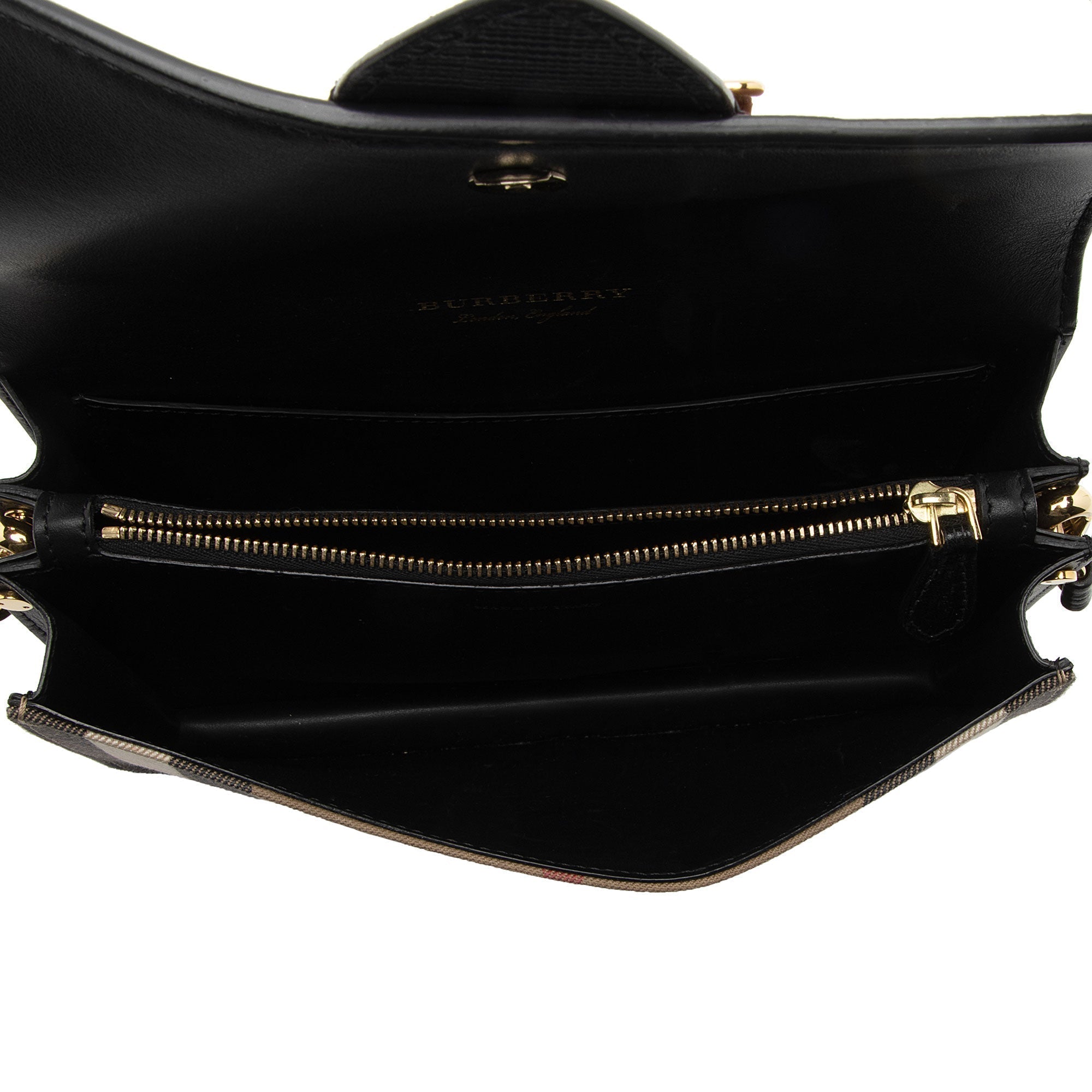 Burberry House Check Madison Buckle Small Shoulder Bag (SHF-x0DUJG)