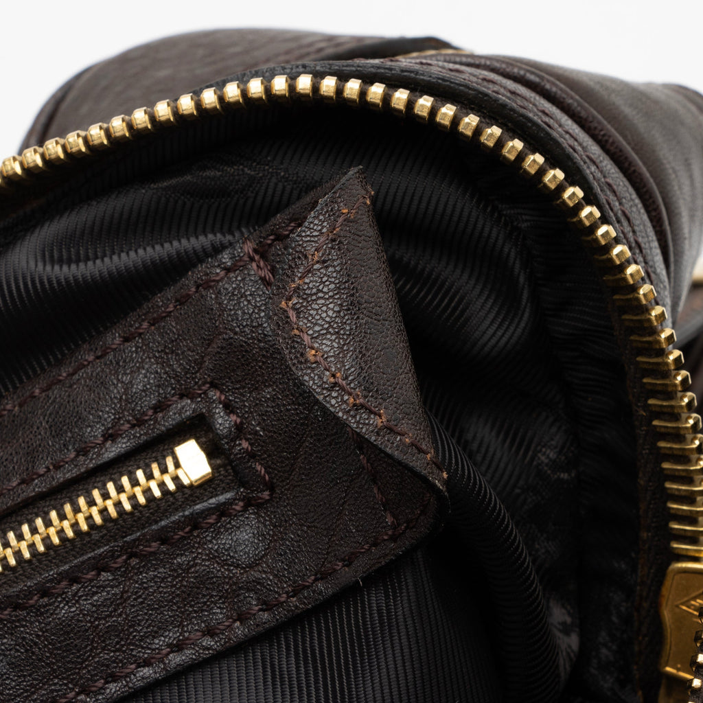 Burberry Leather Ashbury Double Zip Large Bowling Bag (SHF-23880)