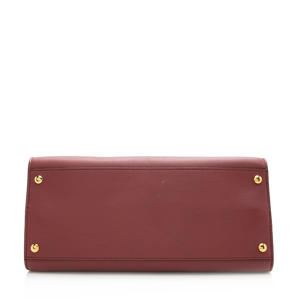 Burberry Leather Crest Grommet Detail Tote (SHF-20382)