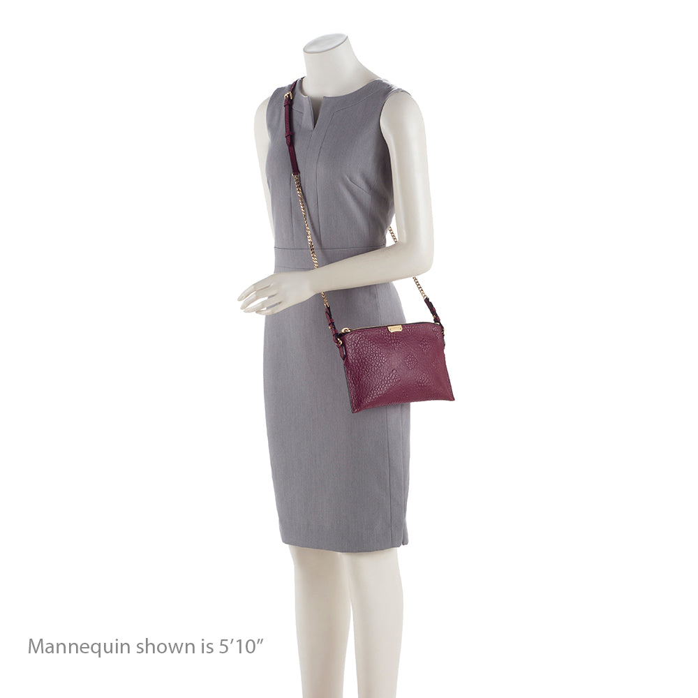 Burberry Leather Embossed Check Peyton Crossbody Bag (SHF-19230)