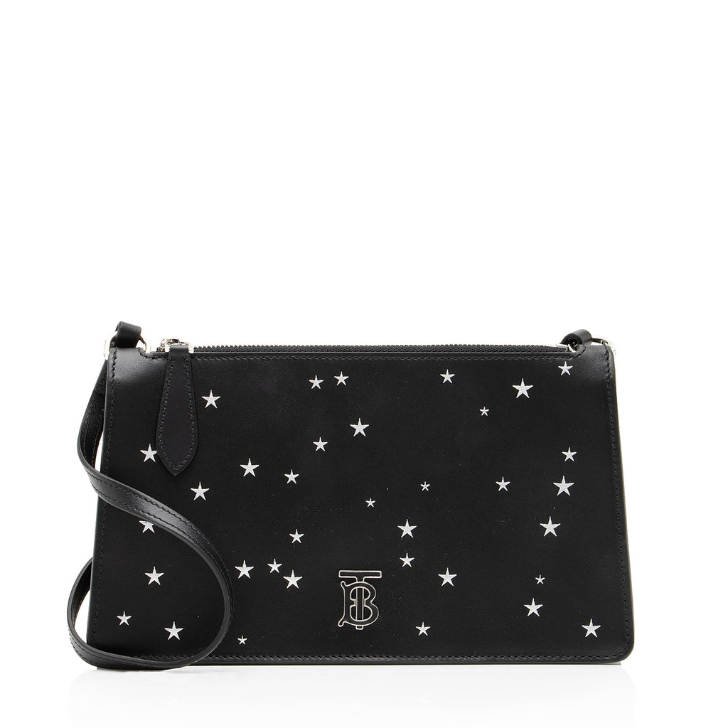 Burberry Leather Star Print TB Mini Pouch (SHF-23378)