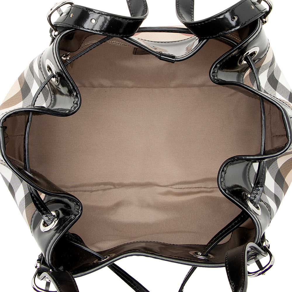 Burberry Nova Check Beaton Drawstring Shoulder Bag (SHF-18615)