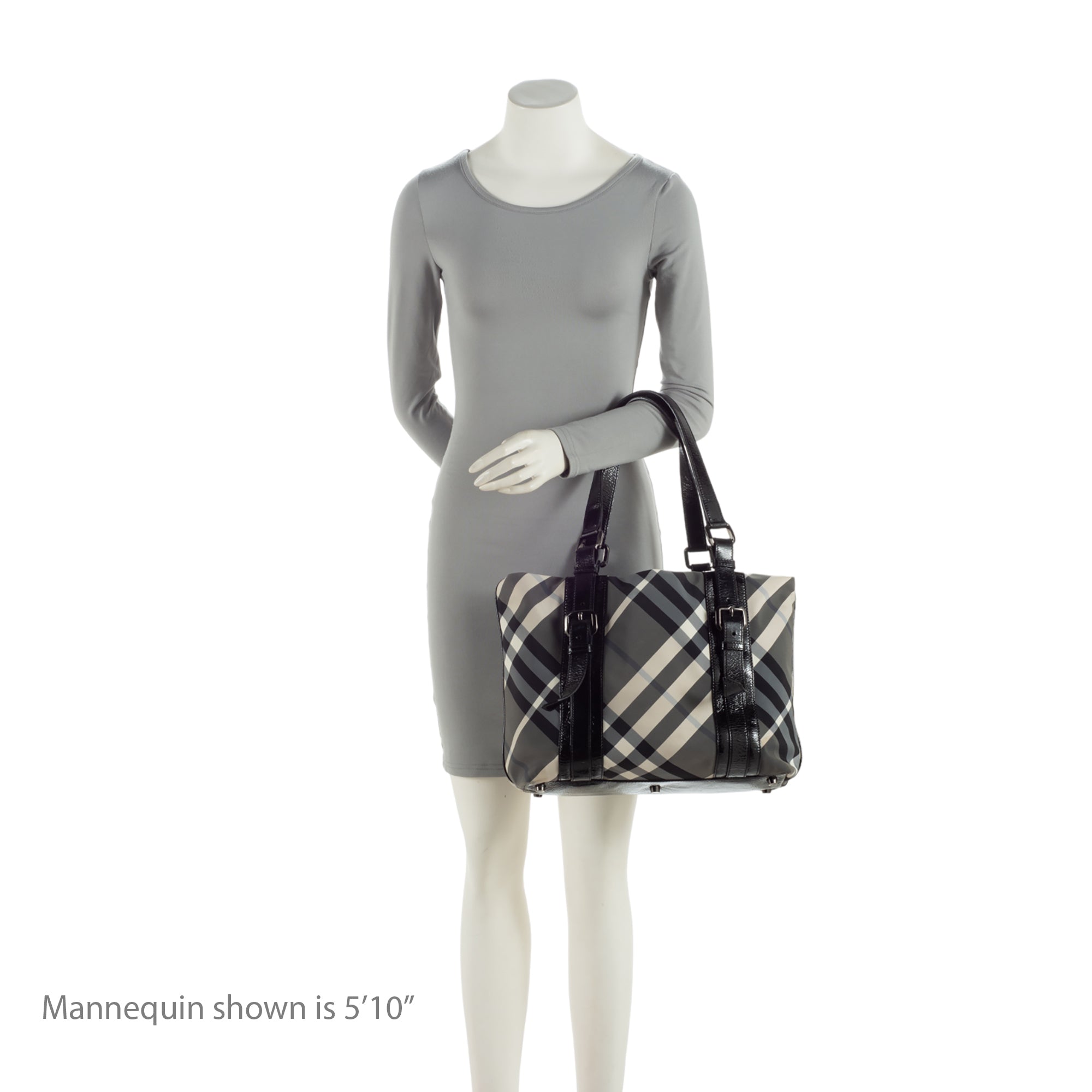 Burberry Nylon Beat Check Lowry Medium Tote (SHF-I5tUwx)