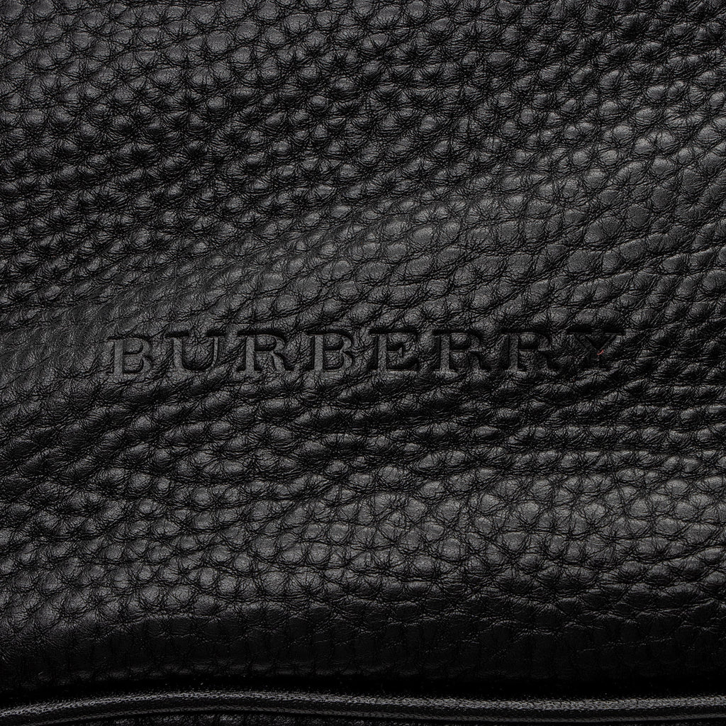 Burberry Pebbled Leather House Check Ashby Medium Hobo (SHF-22726)