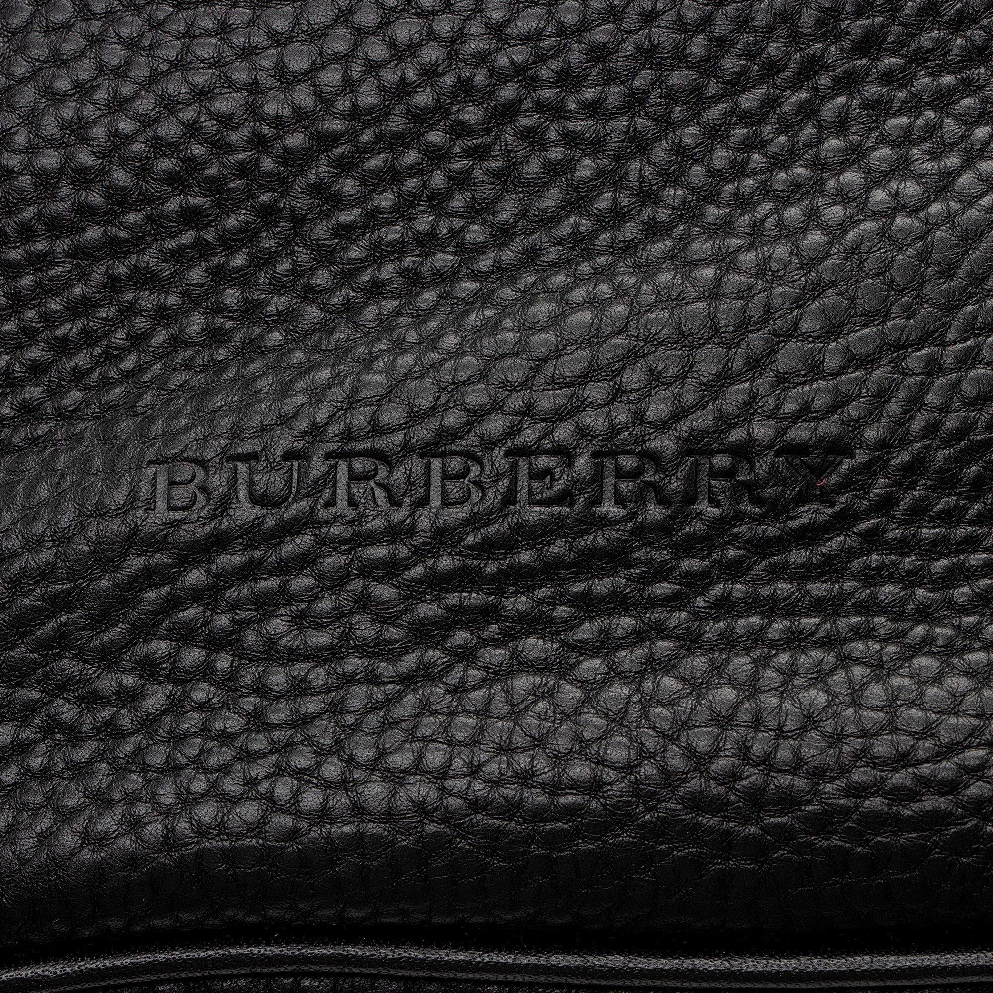 Burberry Pebbled Leather House Check Ashby Medium Hobo (SHF-22726)