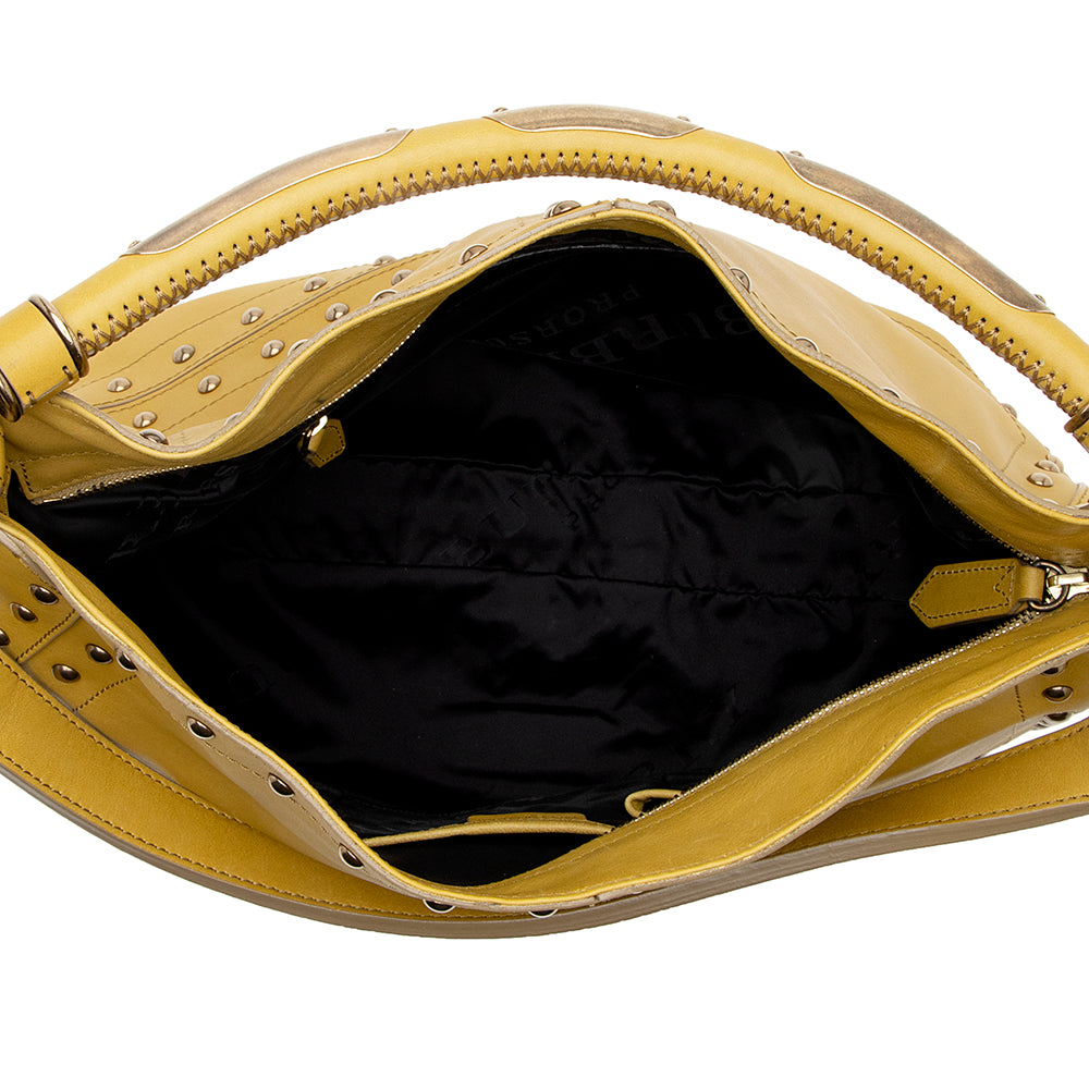 Burberry Prosum Leather Studded Hobo (SHF-18481)
