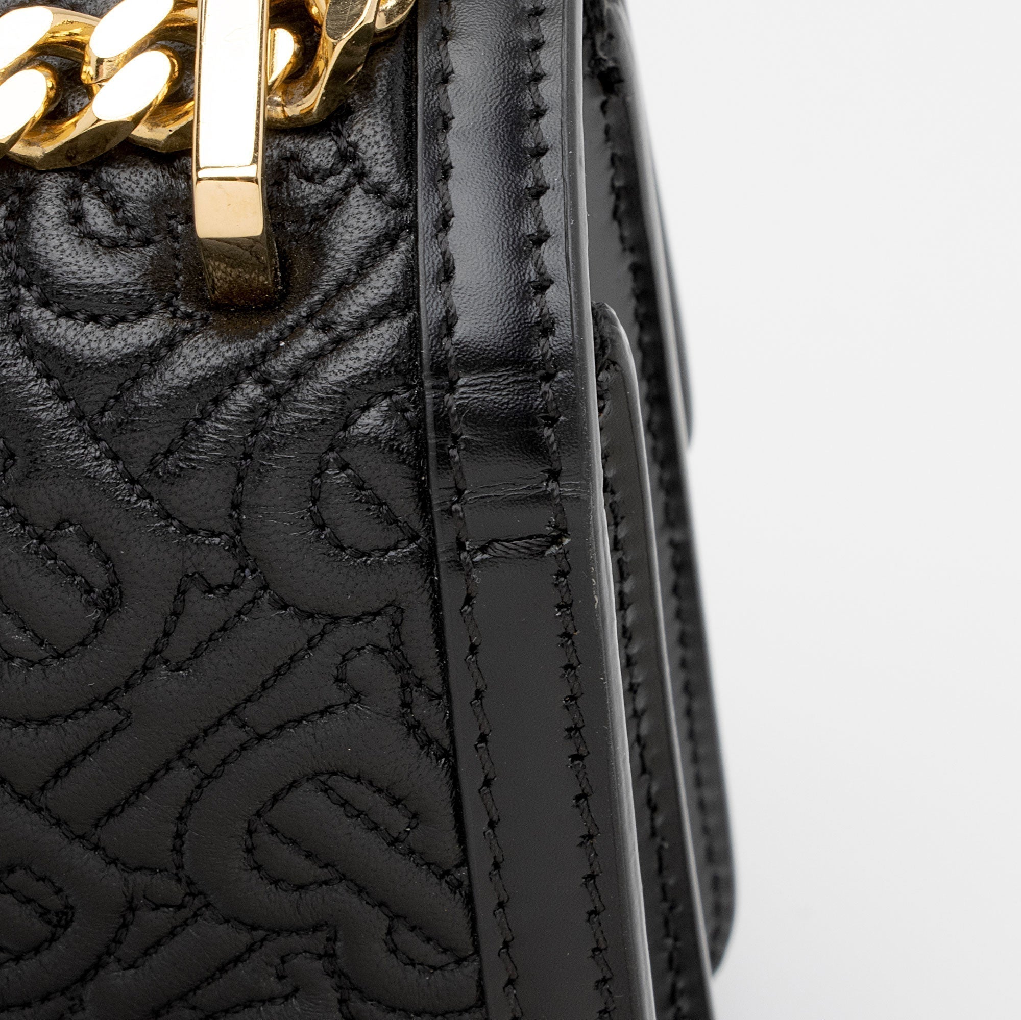 Burberry Quilted Lambskin TB Flap Chain Small Shoulder Bag (SHF-CKbjKv)