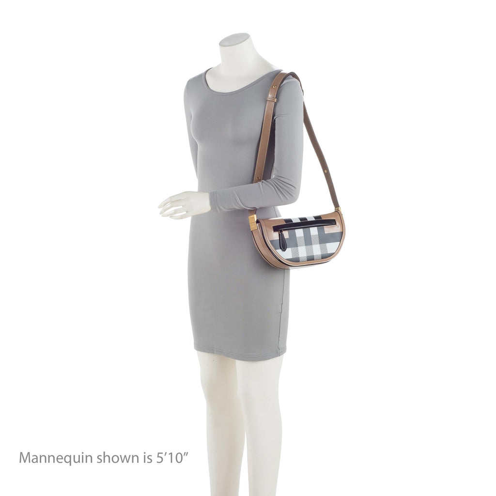 Burberry Smooth Calfskin Check Olympia Small Shoulder Bag (SHF-qfl34u)