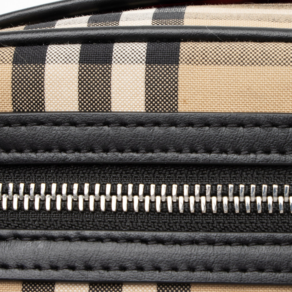 Burberry Vintage Canvas Check Leather Crossbody Bag (SHF-23042)