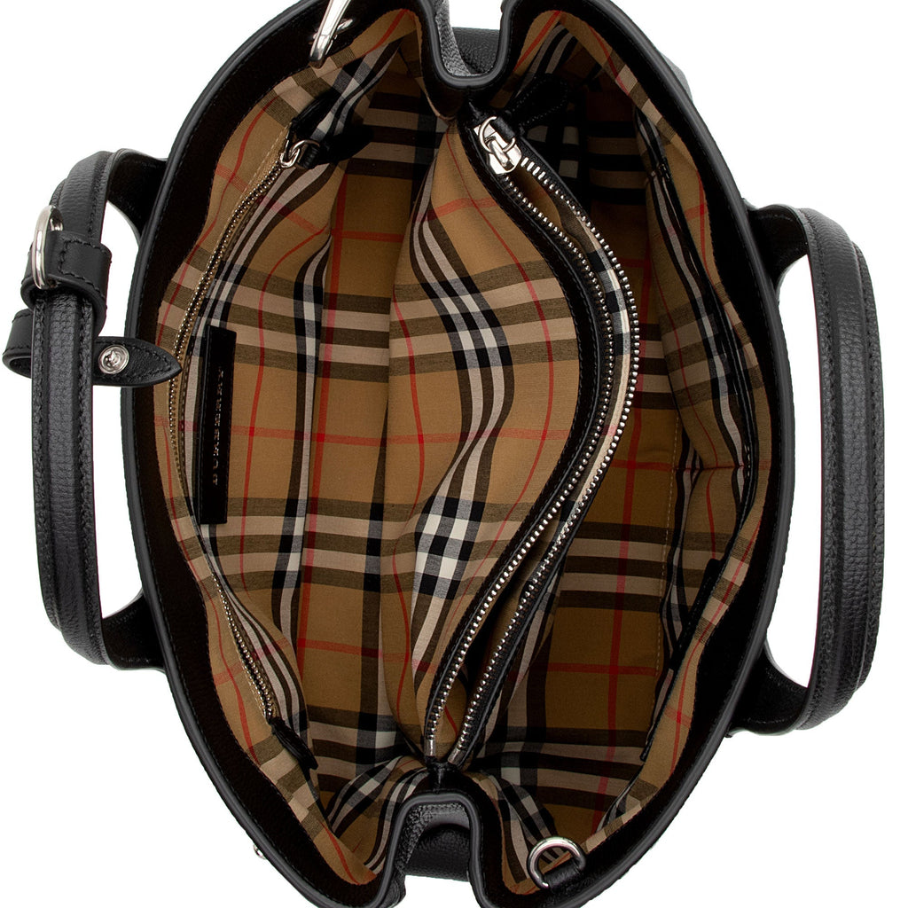 Burberry Vintage Check Leather Banner Medium Tote (SHF-AsEaCK)
