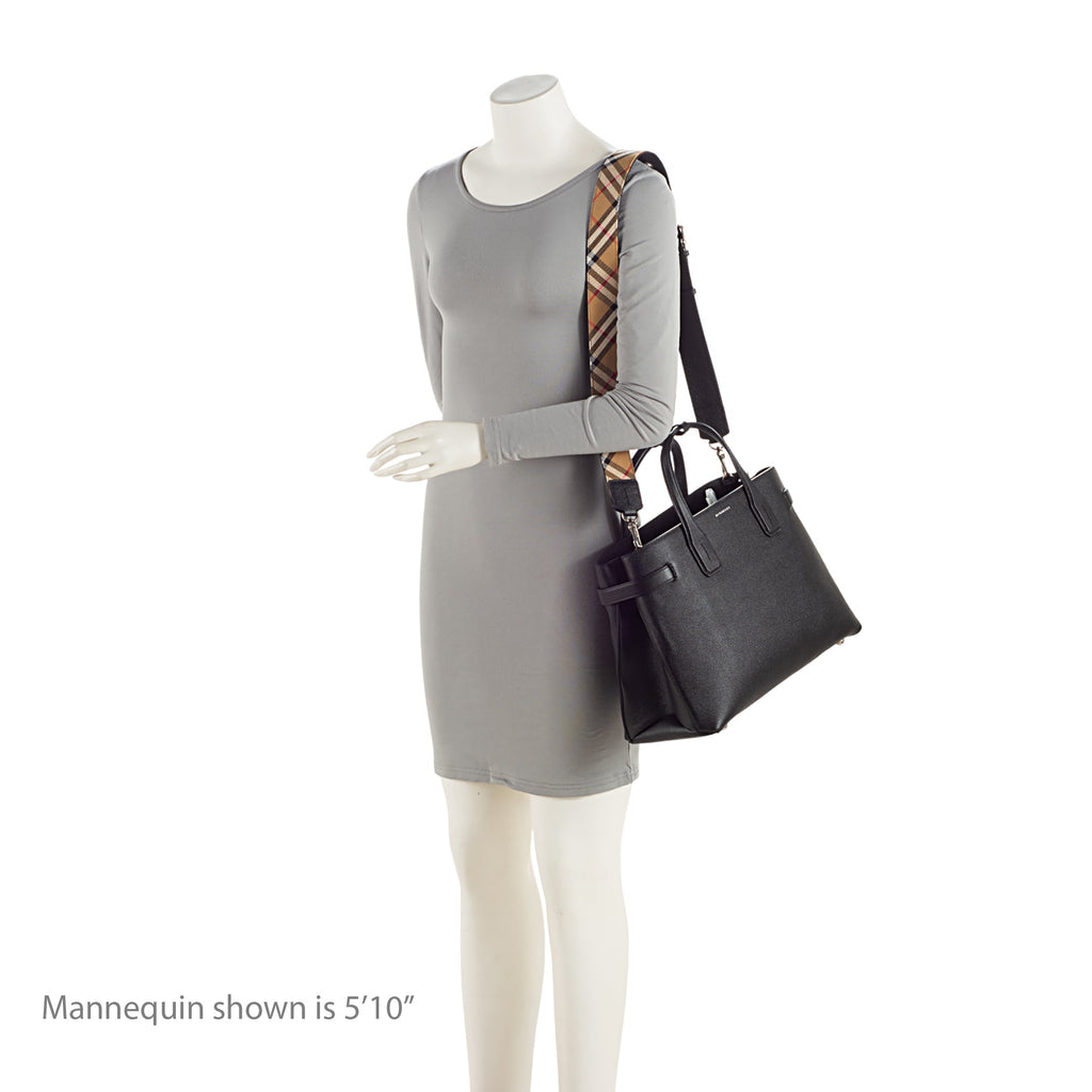 Burberry Vintage Check Leather Banner Medium Tote (SHF-AsEaCK)