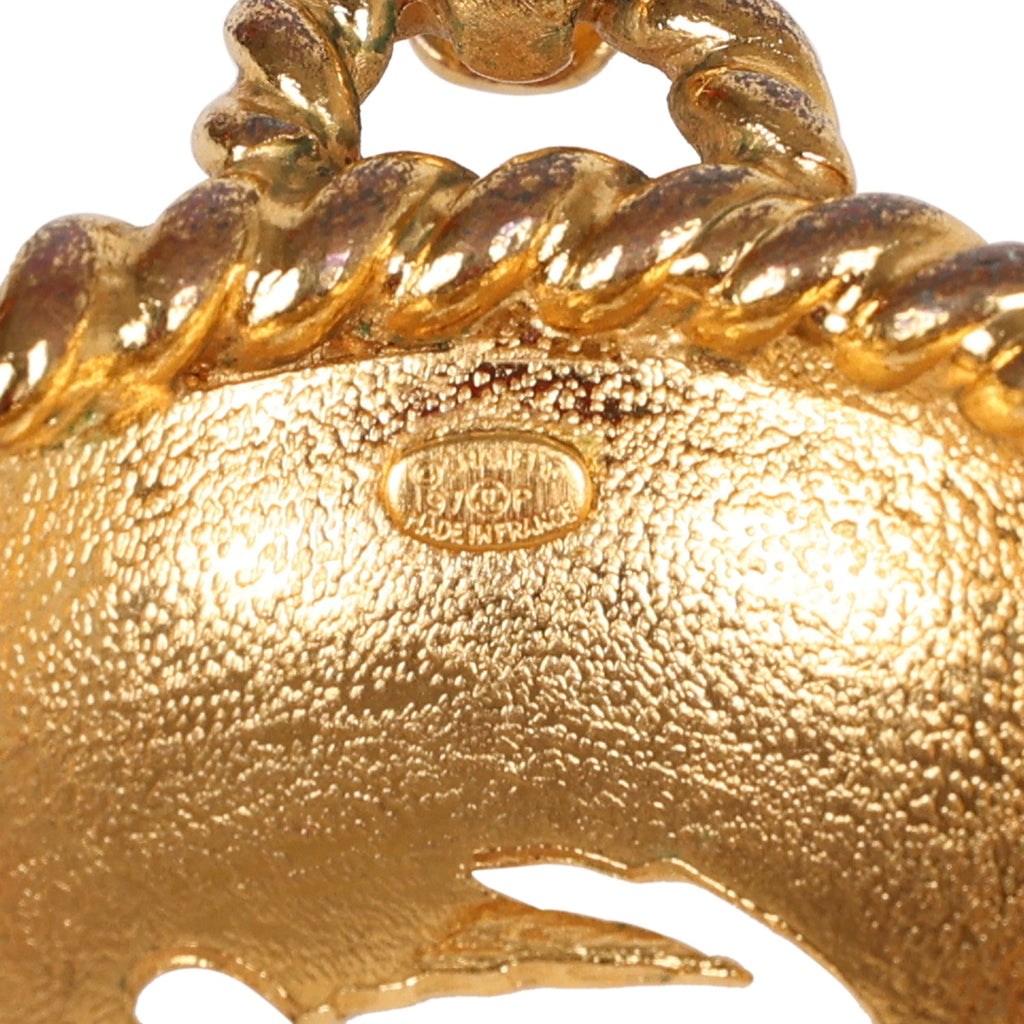 Vintage Chanel Round Cutout Lucky Charms Chain Belt Gold Metal