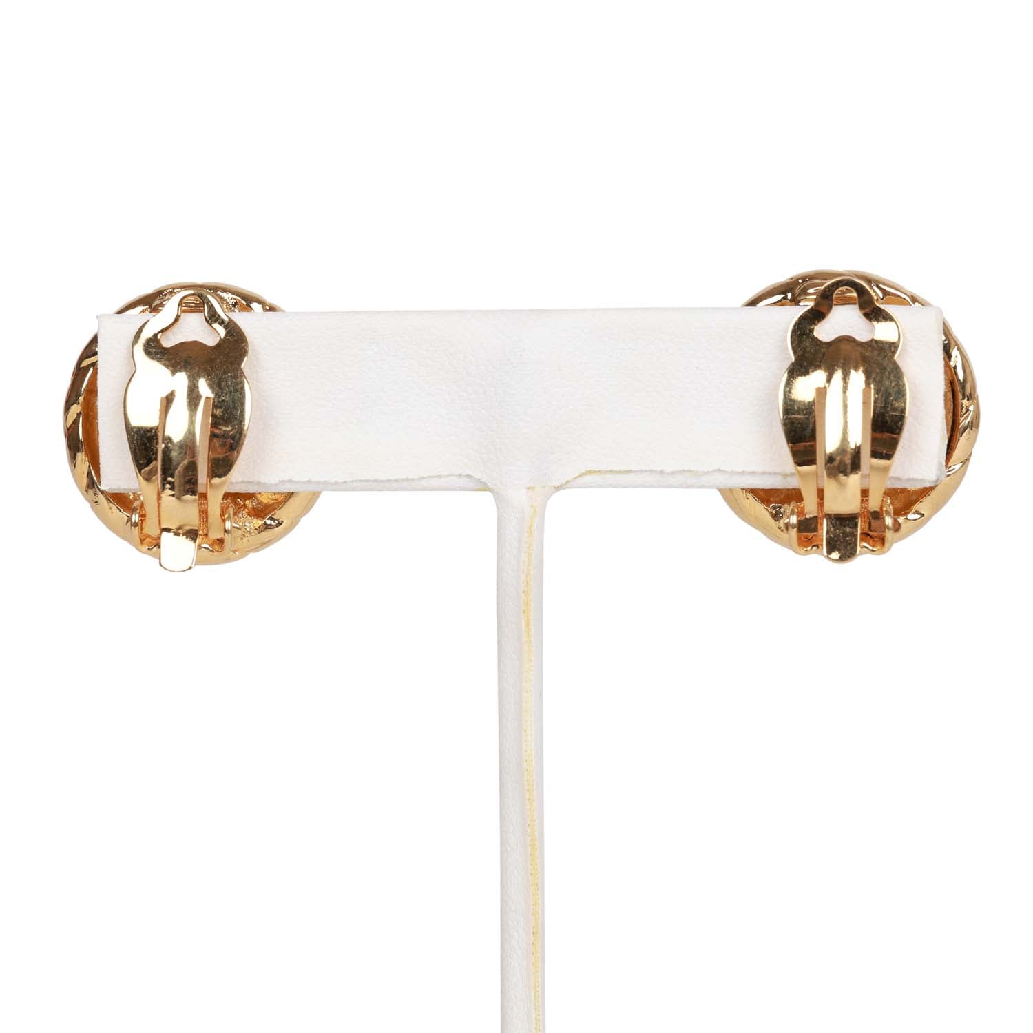 Vintage Chanel Gold Tone CC Stud Earrings
