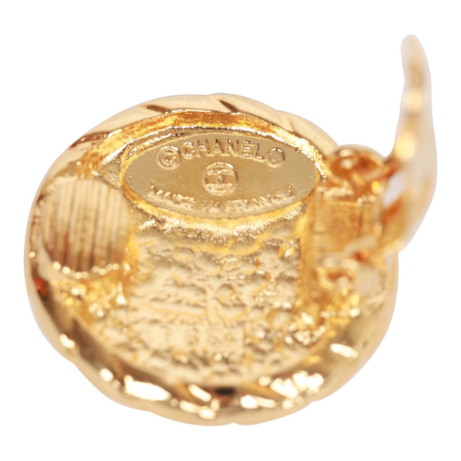 Vintage Chanel Gold Tone CC Stud Earrings