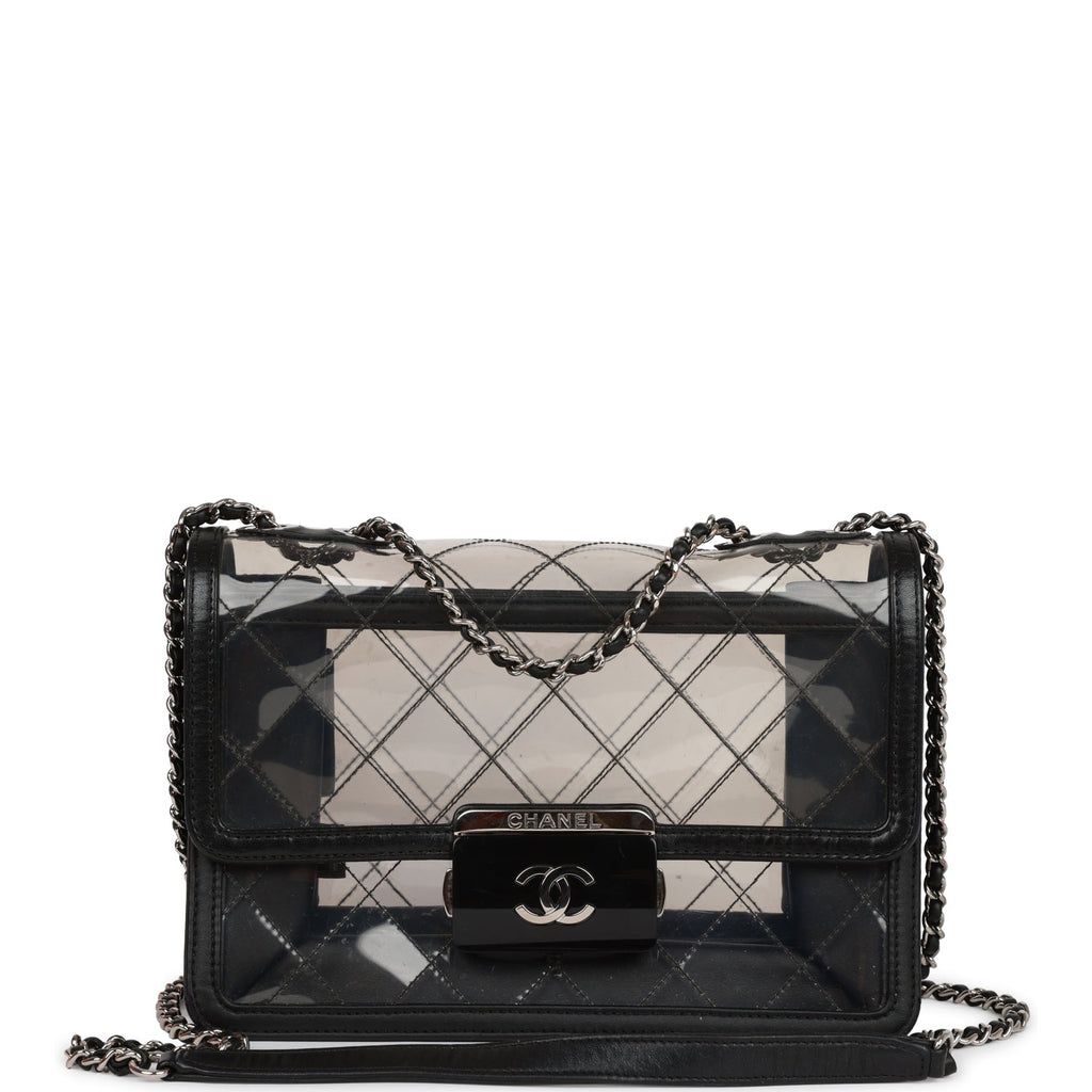 Pre-owned Chanel Naked Beauty Lock Flap Bag PVC Silver Hardware