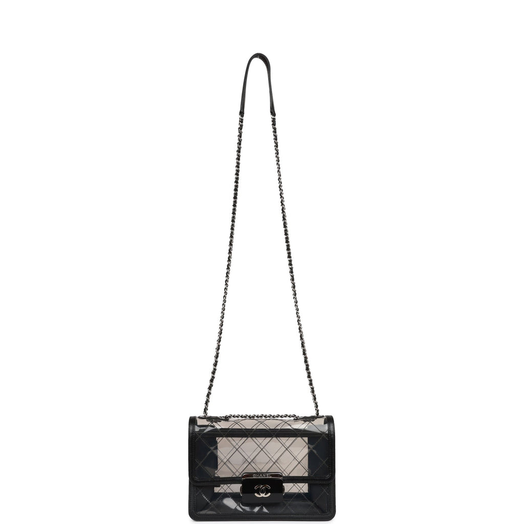 Pre-owned Chanel Naked Beauty Lock Flap Bag PVC Silver Hardware