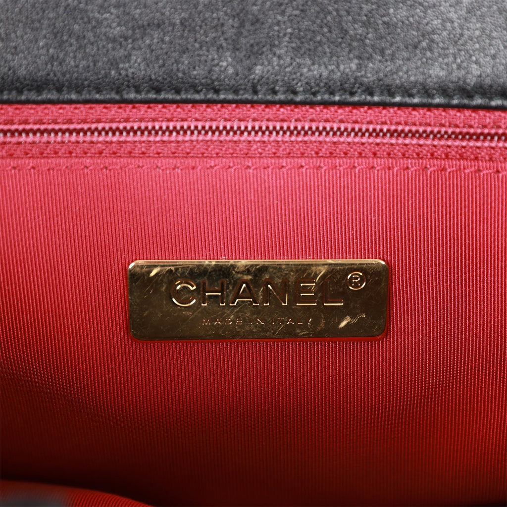 Pre-owned Chanel Large 19 Flap Bag Black Lambskin Mixed Hardware