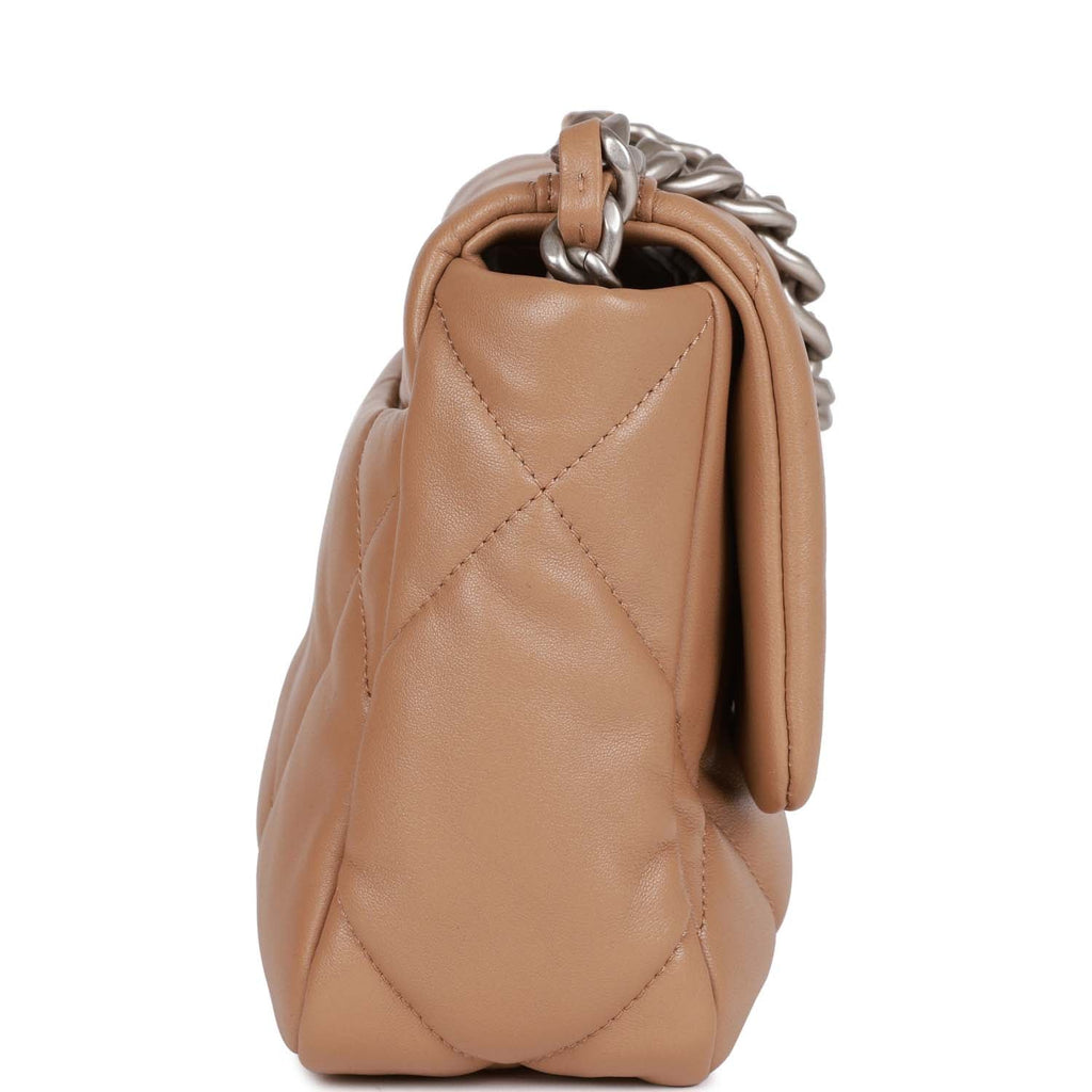 Chanel Medium 19 Flap Bag Beige Calfskin Mixed Hardware
