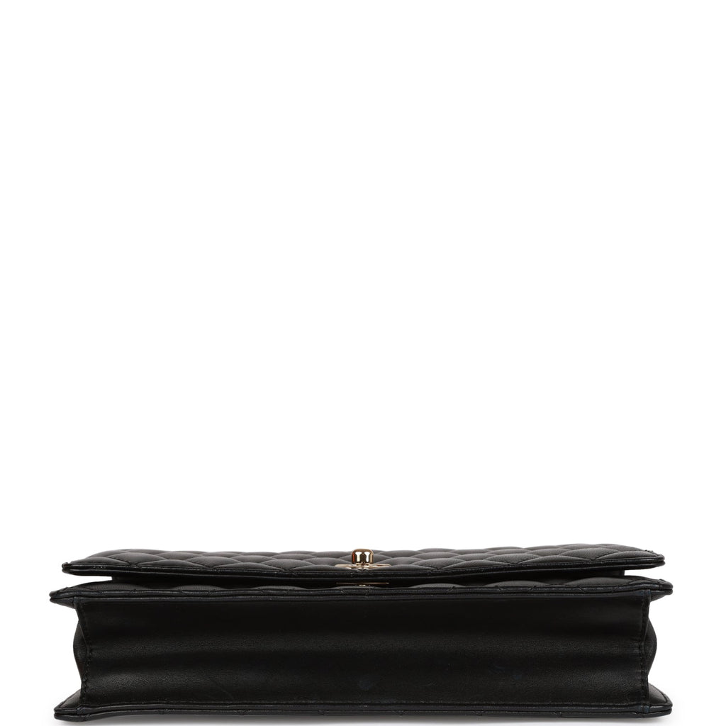 Pre-owned Chanel Fantasy Pearls Large Evening Flap Bag Black Lambskin Light Gold Hardware