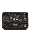 Pre-owned Chanel Lucky Charms Reissue 2.55 Flap Bag Black Aged Calfskin Ruthenium Hardware - Remaining Balance