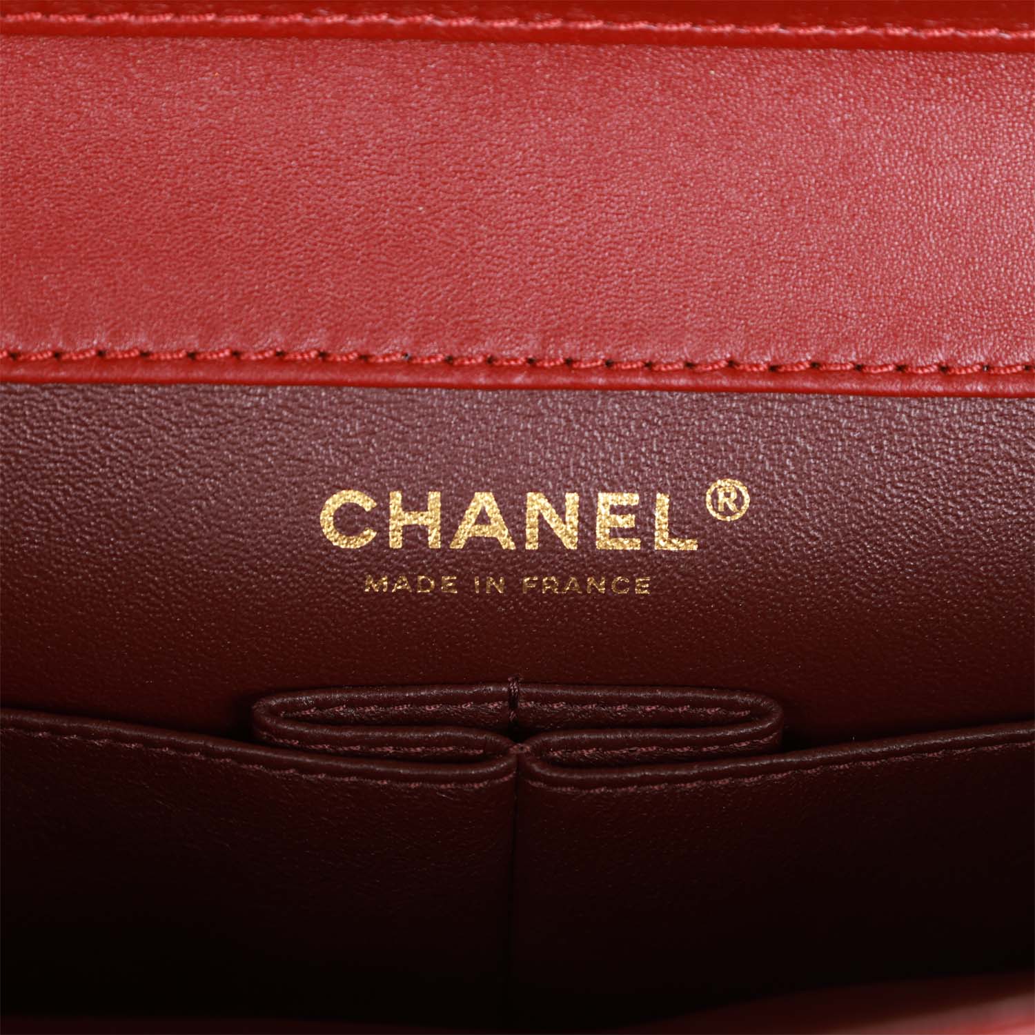 Pre-owned Chanel Classic Flap Gabrielle Brasserie Menu Clutch Burgundy and Black Lambskin Antique Gold Hardware