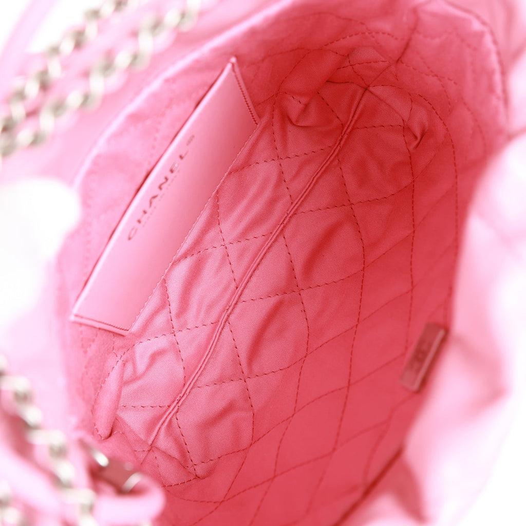 Chanel Mini 22 Bag Pink Calfskin Silver Hardware