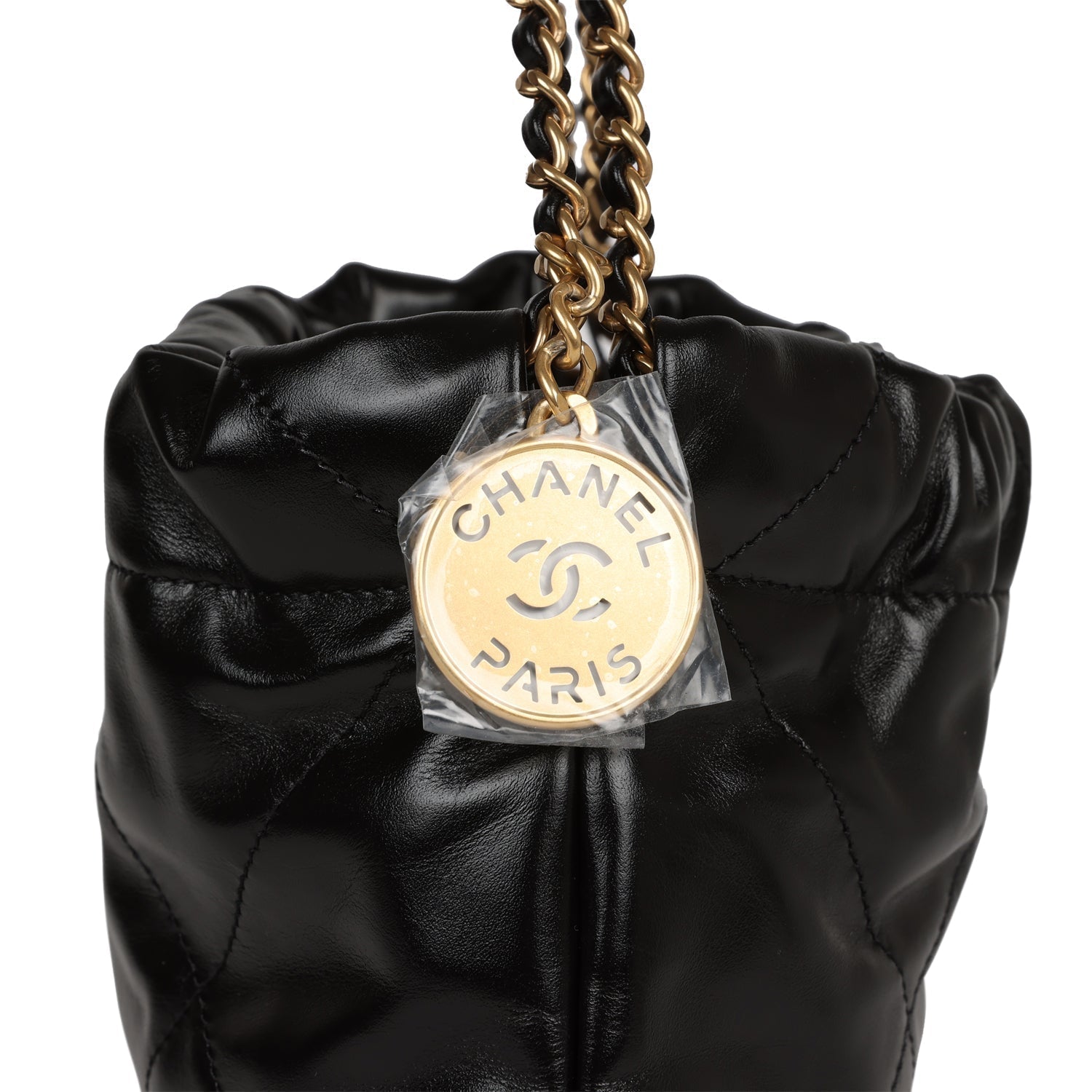 Chanel Mini 22 Bag Black Calfskin Gold Hardware