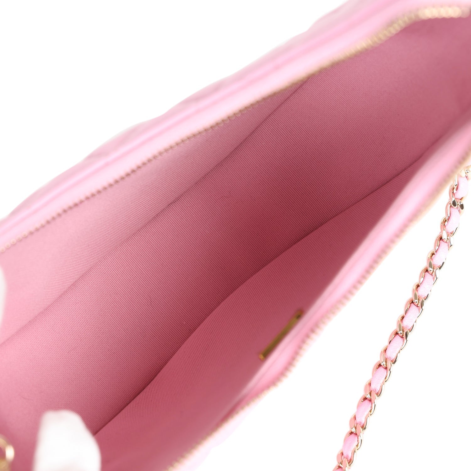 Chanel Small Chain Around Hobo Pink Lambskin Gold Hardware