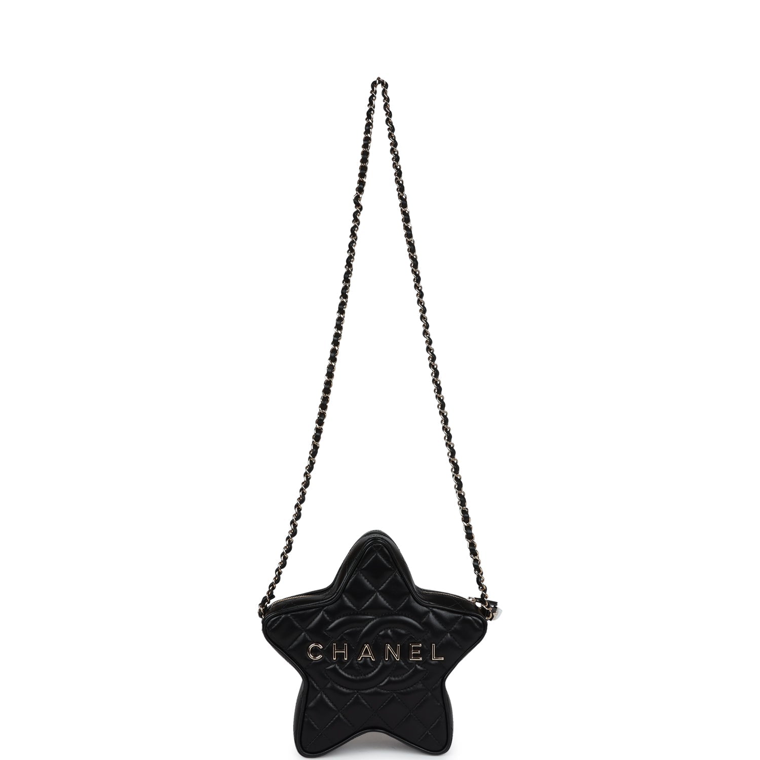 Chanel Star Bag Black Lambskin Light Gold Hardware