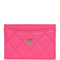 Chanel Card Holder Wallet Hot Pink Gold Hardware