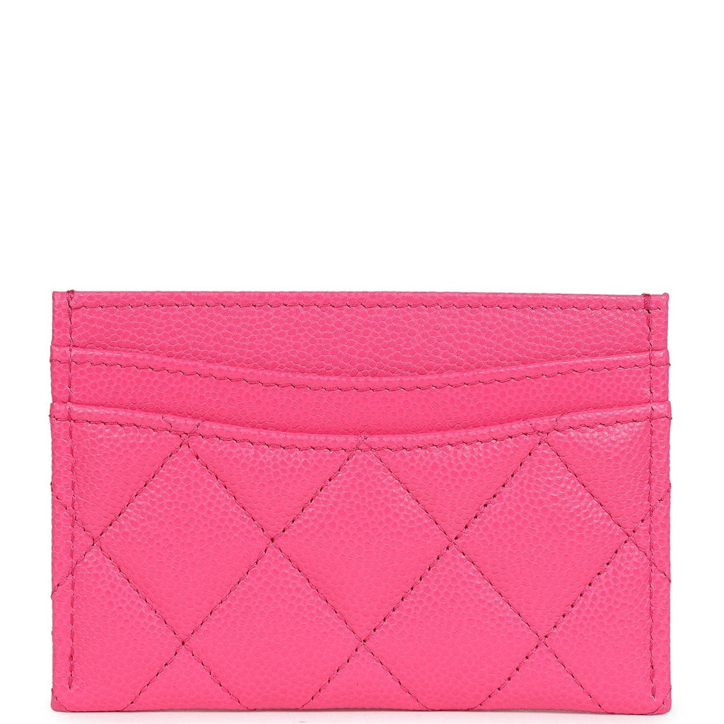 Chanel Card Holder Wallet Hot Pink Gold Hardware