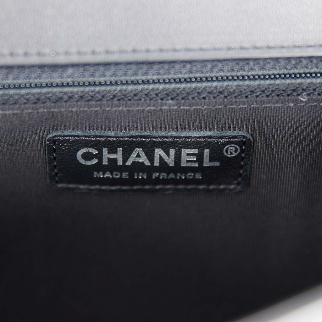 Pre-owned Chanel New Medium Boy Bag SO Black Calfskin Black Hardware