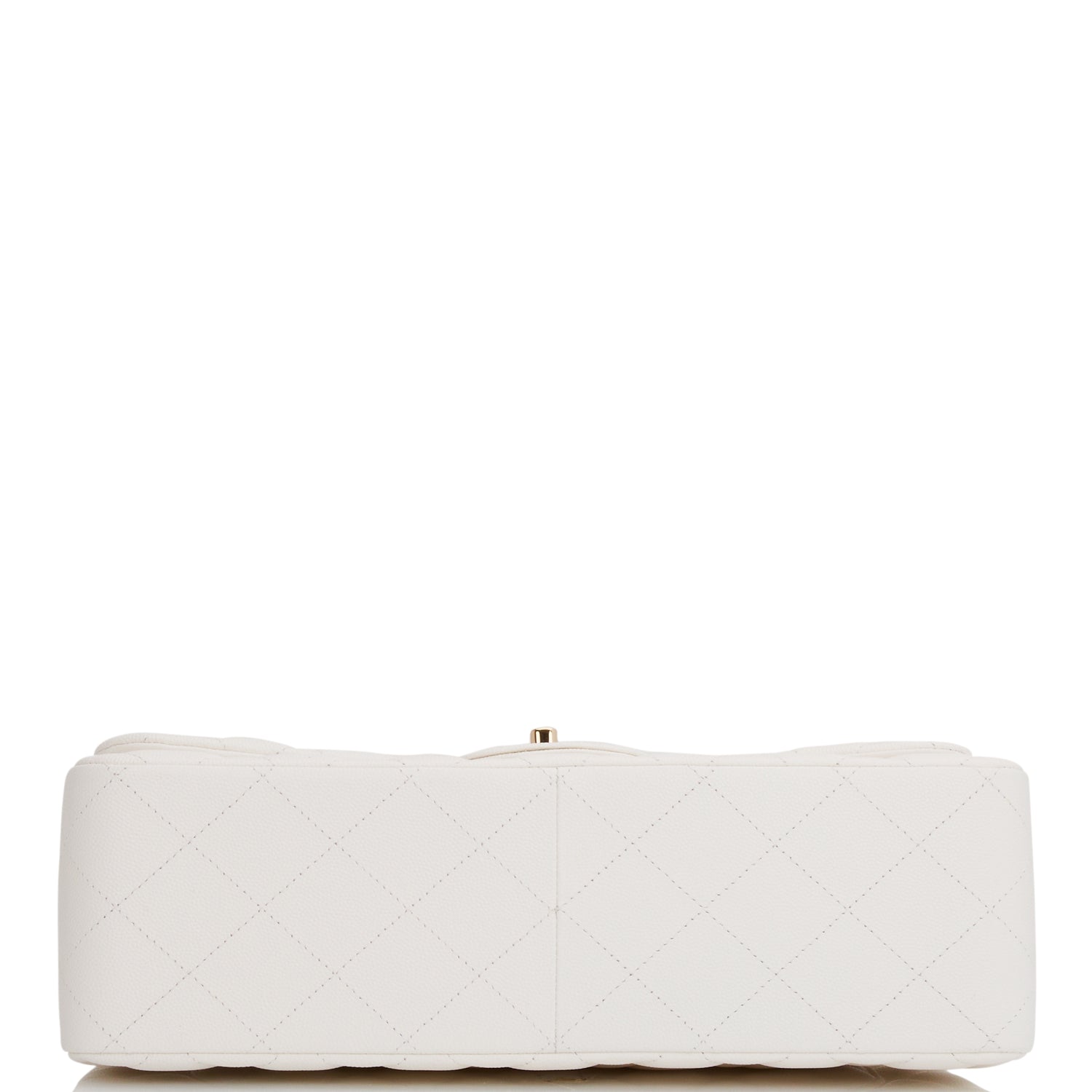 Chanel Jumbo Classic Double Flap Bag White Caviar Light Gold Hardware