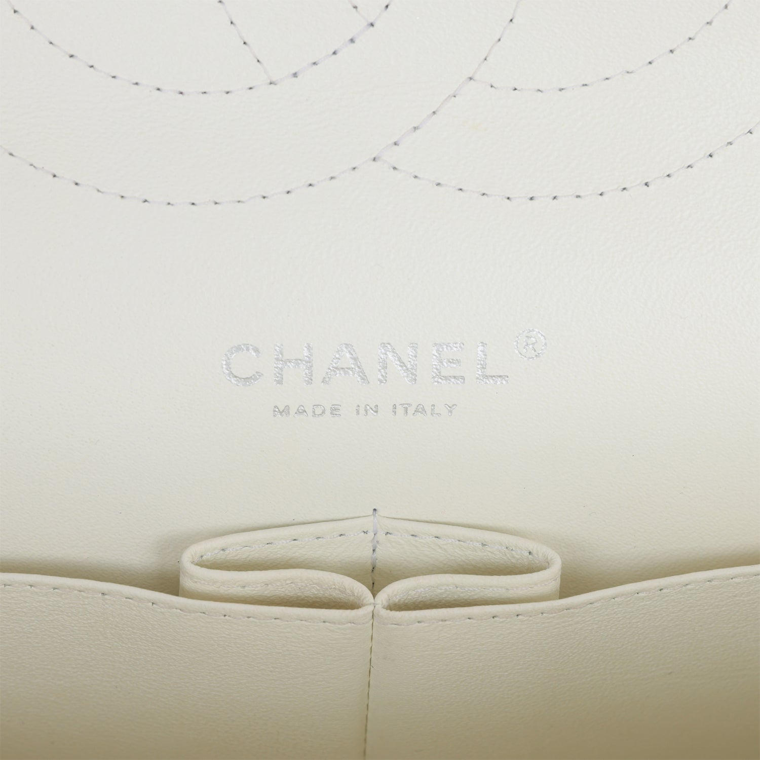 Pre-owned Chanel Jumbo Classic Double Flap Bag White Caviar Silver Hardware