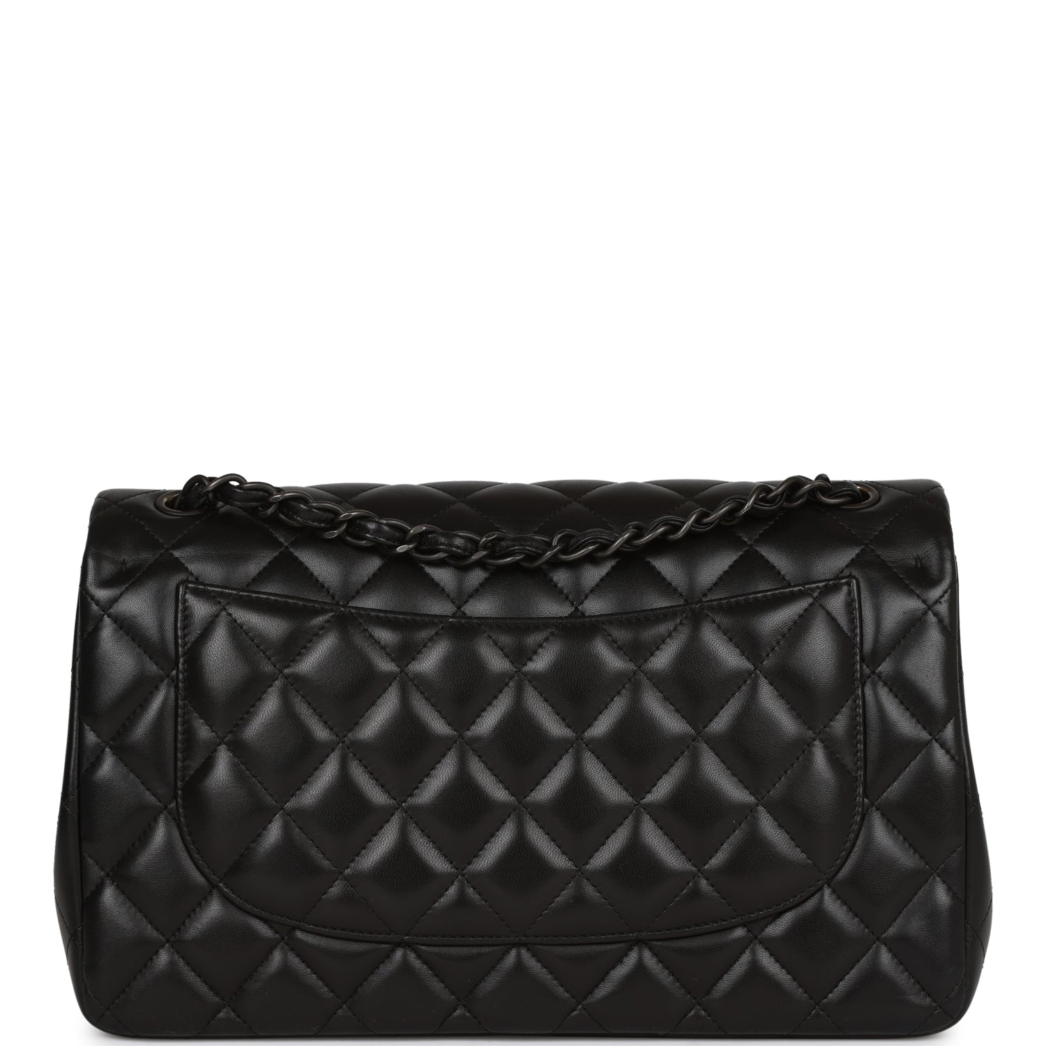 Pre-Owned Chanel Jumbo Classic Double Flap Bag SO Black Lambskin Black Hardware