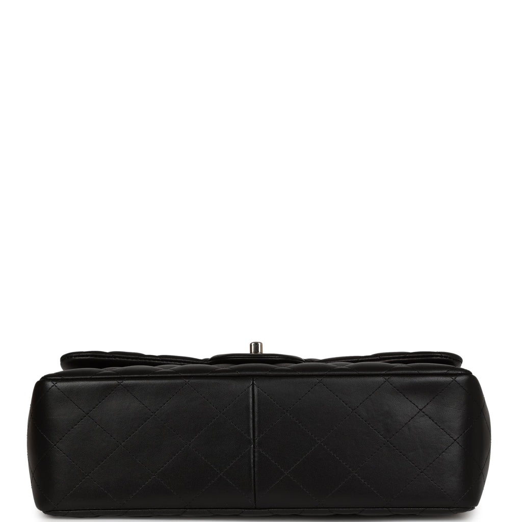 Pre-owned Chanel Jumbo Classic Double Flap Black Lambskin Silver Hardware