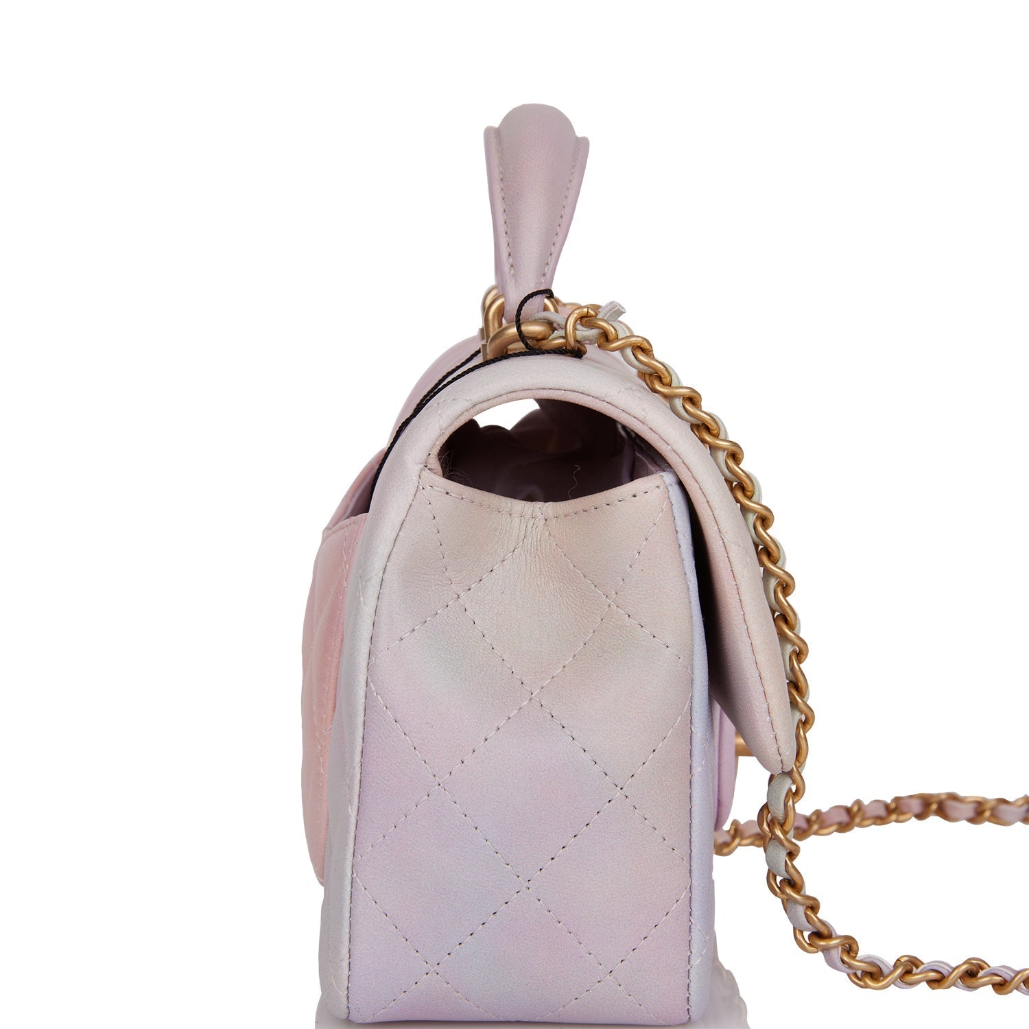 Chanel Mini Rectangular Flap Bag with Top Handle Light Pink Ombre Lambskin Antique Gold Hardware - Deposit NR